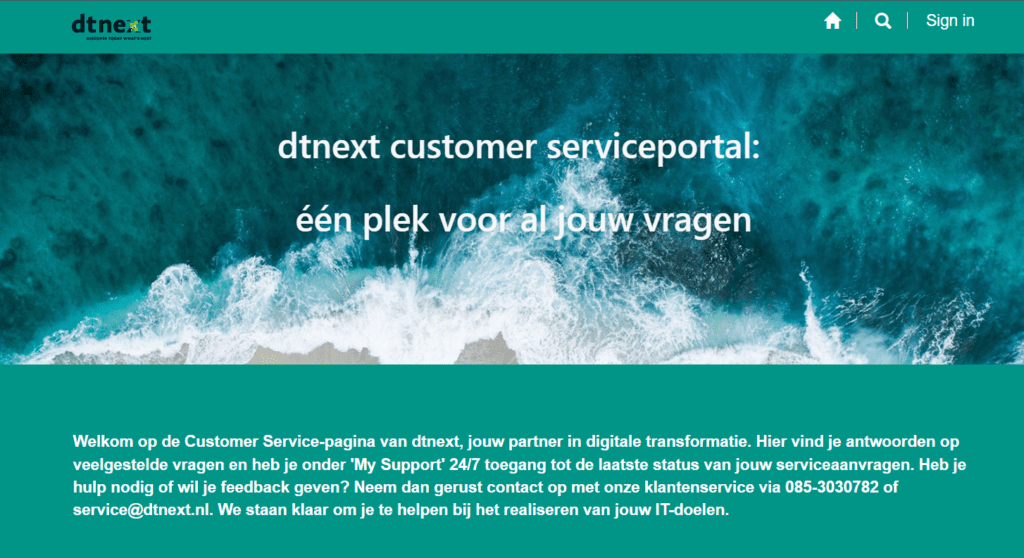 Customer serviceportal dtnext