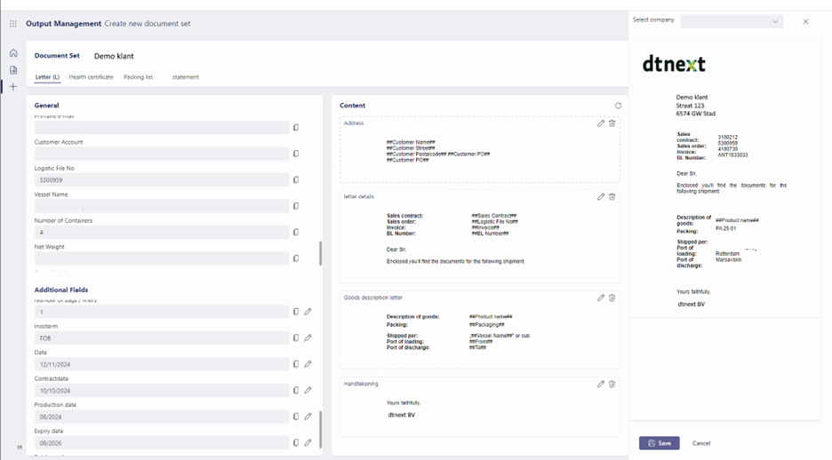 Output Management App van dtnext